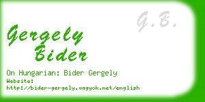 gergely bider business card